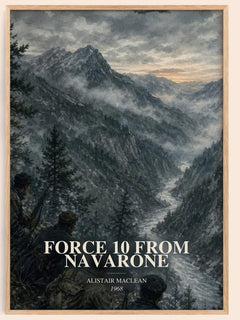 Force 10 from Navarone watercolour book poster by Alistair MacLean – framed literary art print