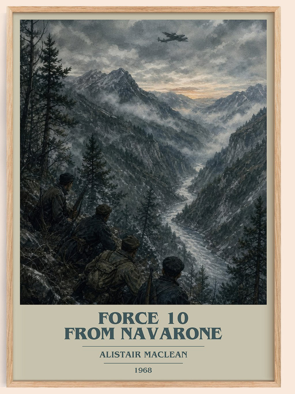 Force 10 from Navarone book cover book poster by Alistair MacLean – framed literary art print
