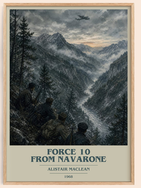 Force 10 from Navarone book cover book poster by Alistair MacLean – framed literary art print