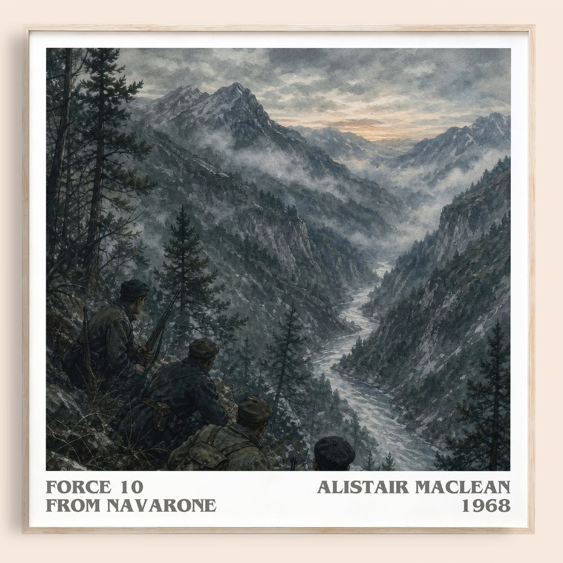 Force 10 from Navarone literary book poster by Alistair MacLean – framed literary art print