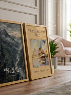 Force 10 from Navarone watercolour print framed by window – literary home decor