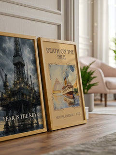 Fear Is the Key watercolour print framed by window – literary home decor