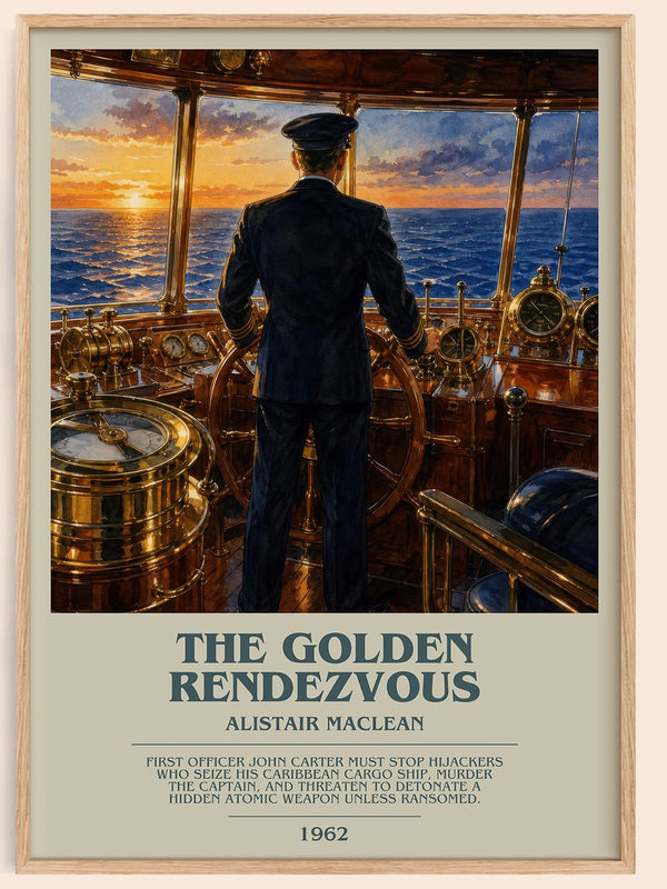 The Golden Rendezvous bookish book poster by Alistair MacLean – framed literary art print