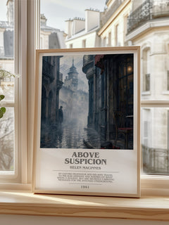 Above Suspicion bookish poster colour and style options – Helen MacInnes book art