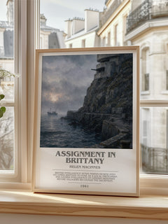Assignment in Brittany bookish poster colour and style options – Helen MacInnes book art