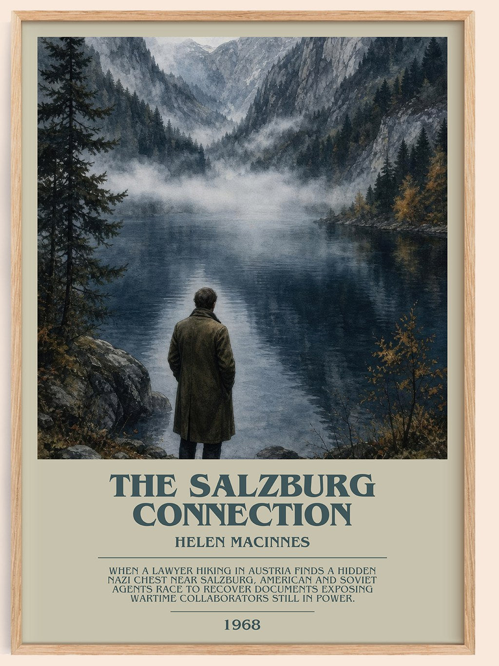 The Salzburg Connection bookish book poster by Helen MacInnes – framed literary art print
