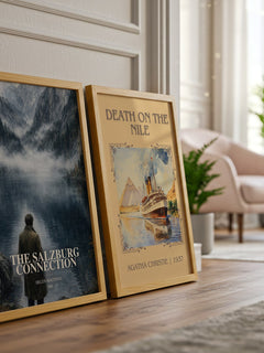 The Salzburg Connection watercolour print framed by window – literary home decor