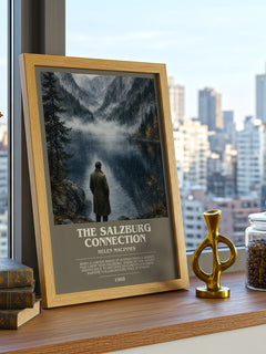 The Salzburg Connection bookish print framed by window – literary home decor