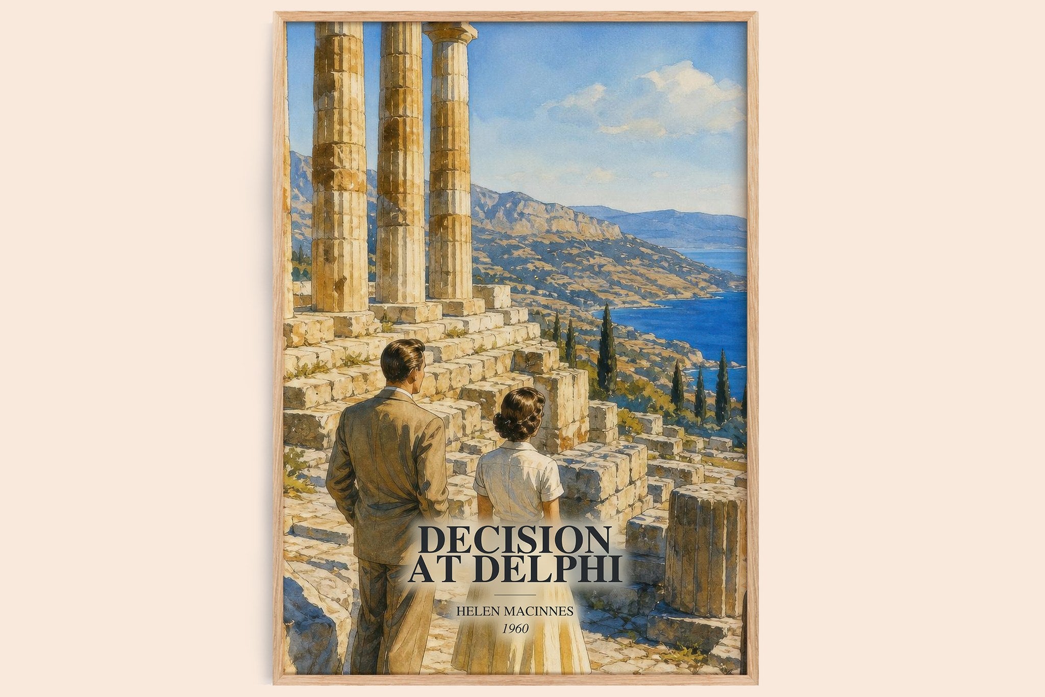 Decision at Delphi Book Watercolour Illustration by Helen MacInnes