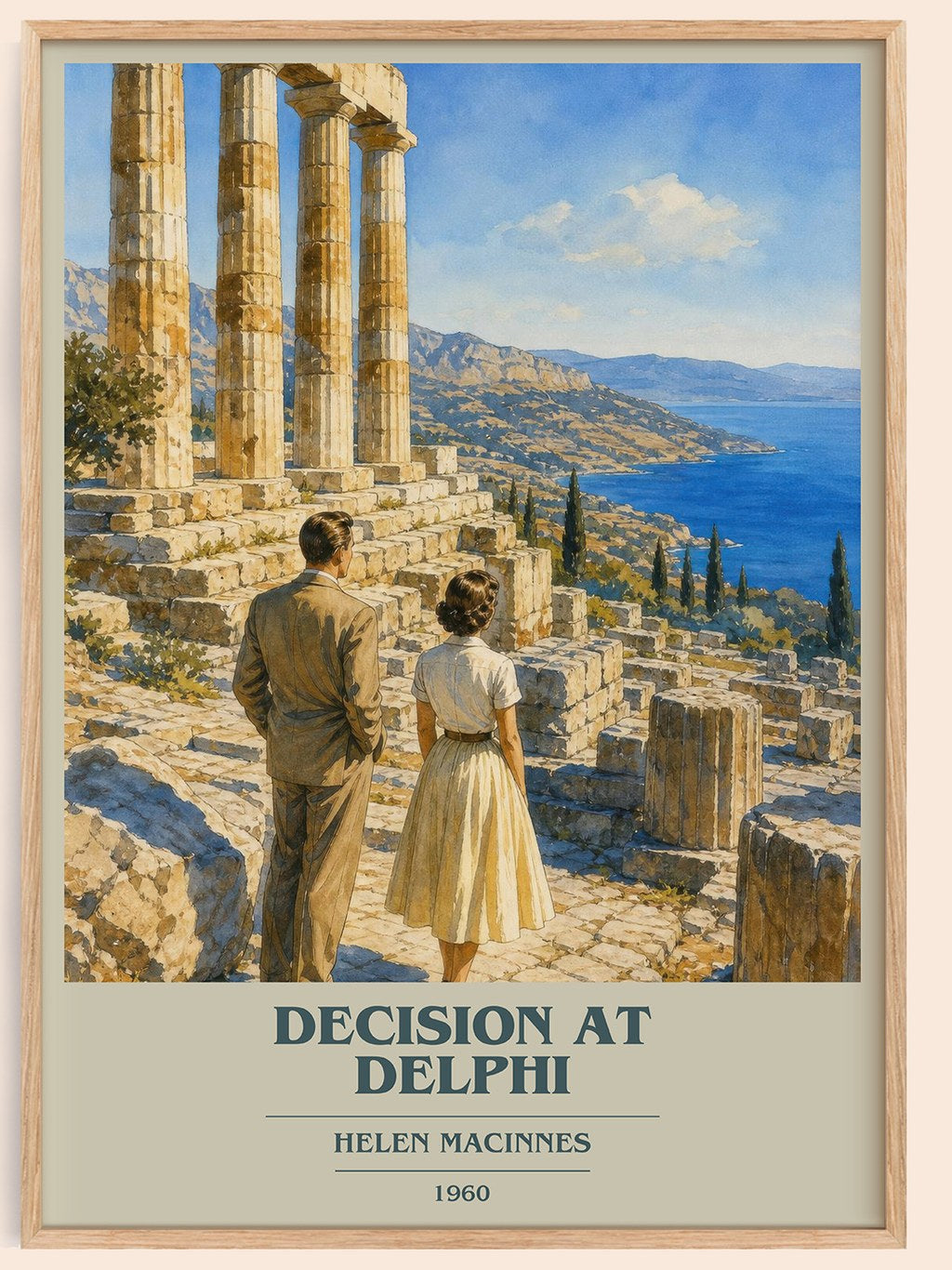 Decision at Delphi book cover book poster by Helen MacInnes – framed literary art print