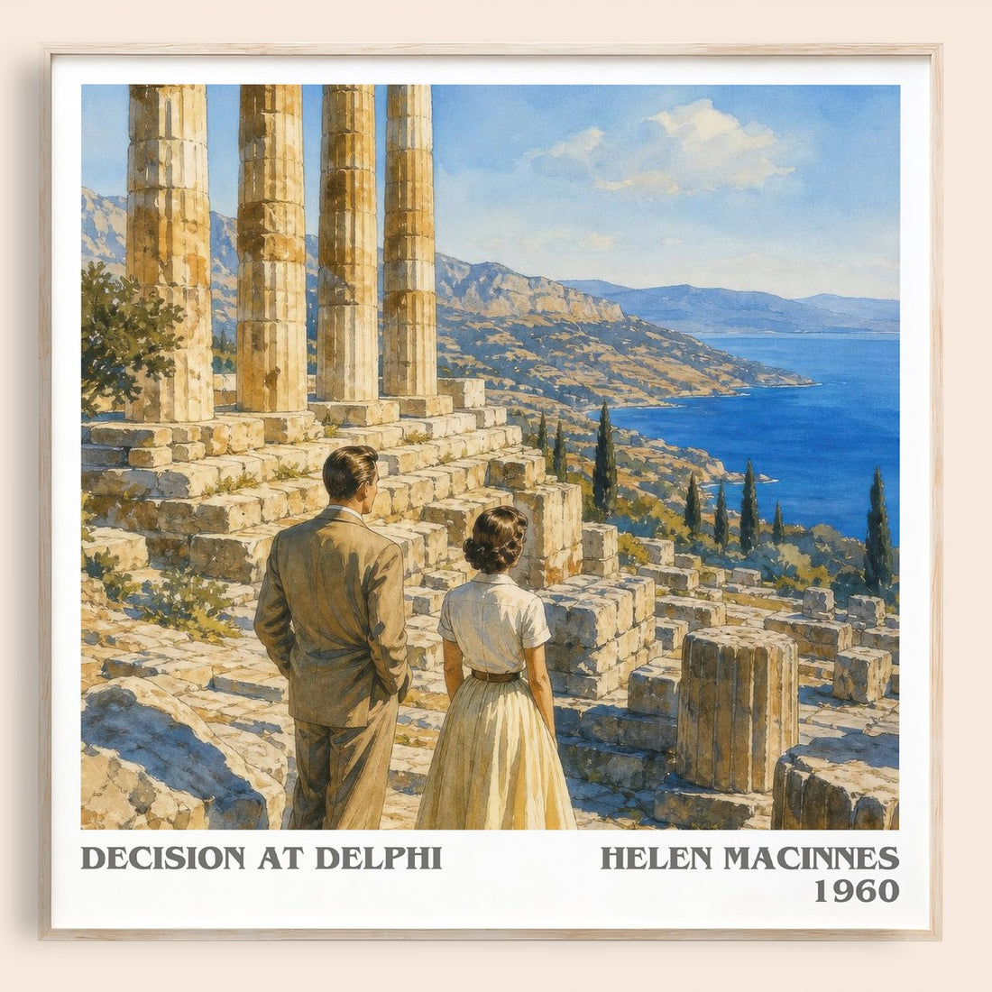 Decision at Delphi literary book poster by Helen MacInnes – framed literary art print