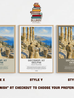 Decision at Delphi bookish print in frame leaning in hallway – thriller wall art