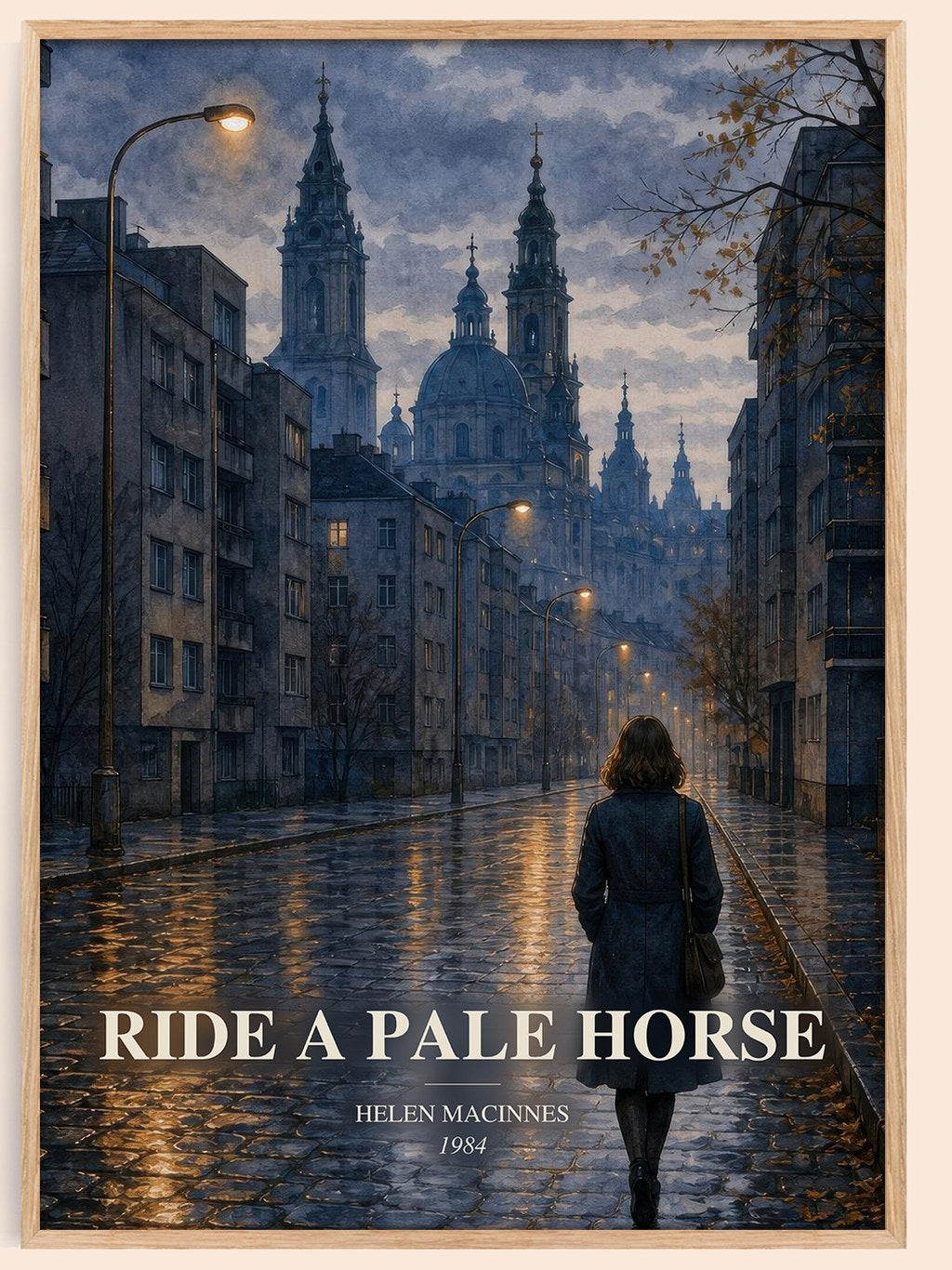 Ride a Pale Horse watercolour book poster by Helen MacInnes – framed literary art print