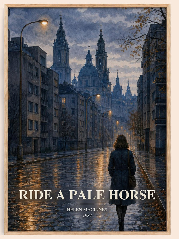 Ride a Pale Horse watercolour book poster by Helen MacInnes – framed literary art print
