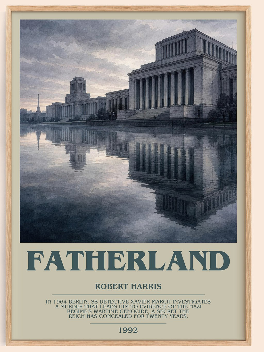 Fatherland bookish book poster by Robert Harris – framed literary art print