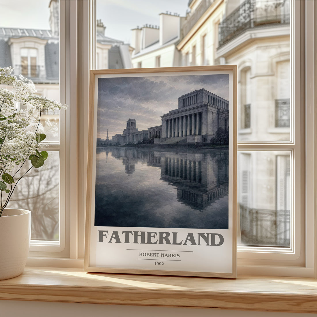 Fatherland book cover poster colour and style options – Robert Harris book art (mockup)