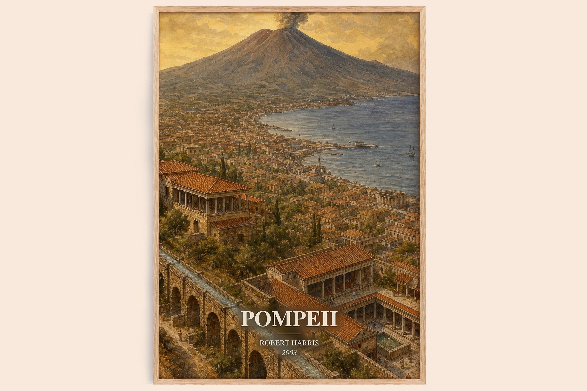 Pompeii Book Watercolour Illustration by Robert Harris
