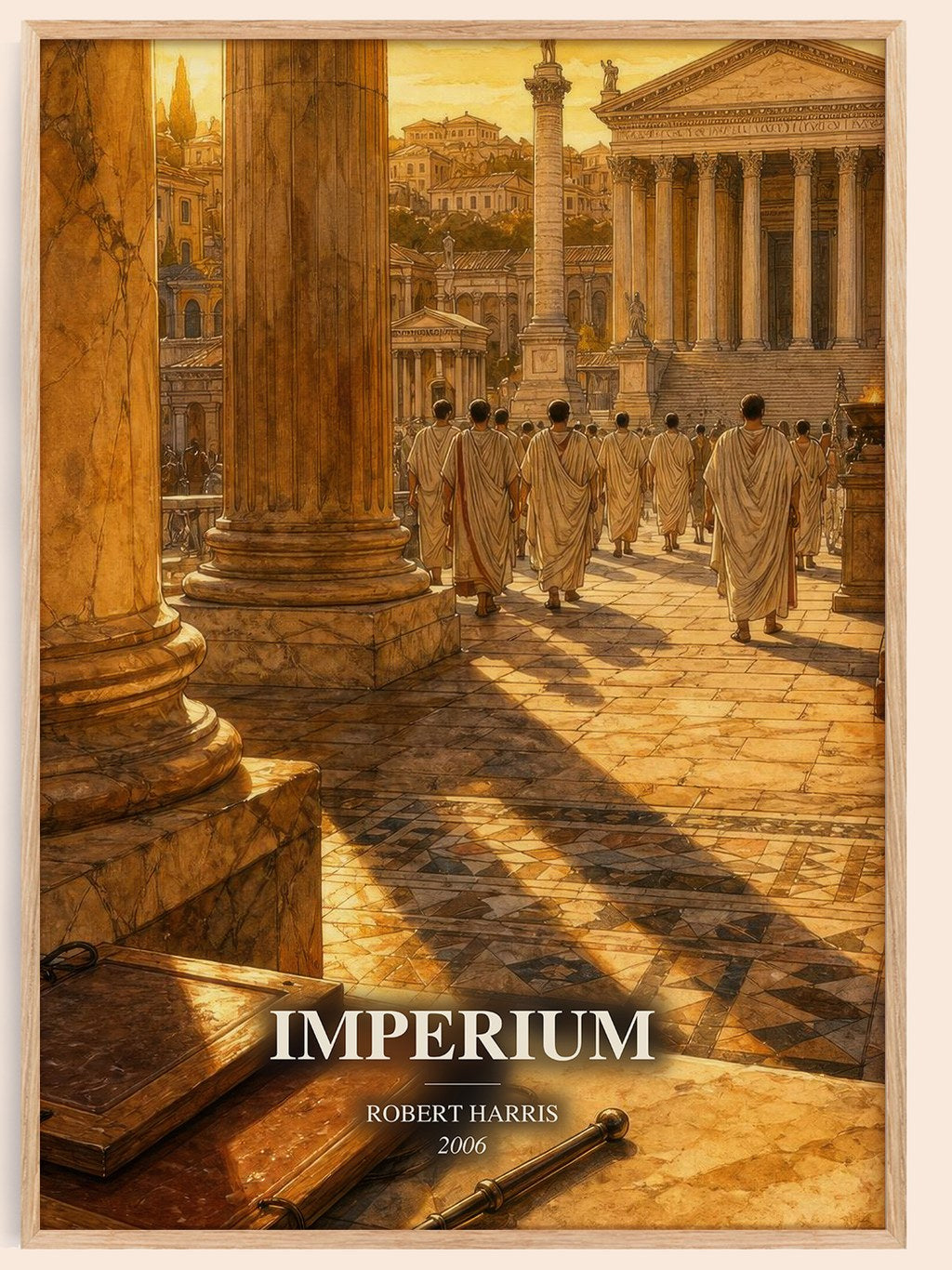 Imperium watercolour book poster by Robert Harris – framed literary art print