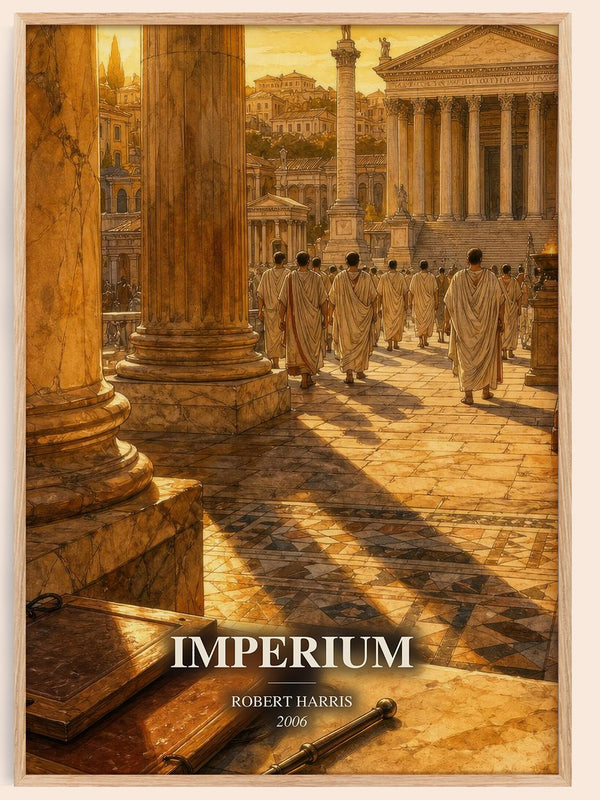 Imperium watercolour book poster by Robert Harris – framed literary art print