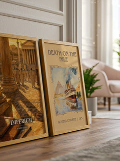 Imperium watercolour print framed by window – literary home decor