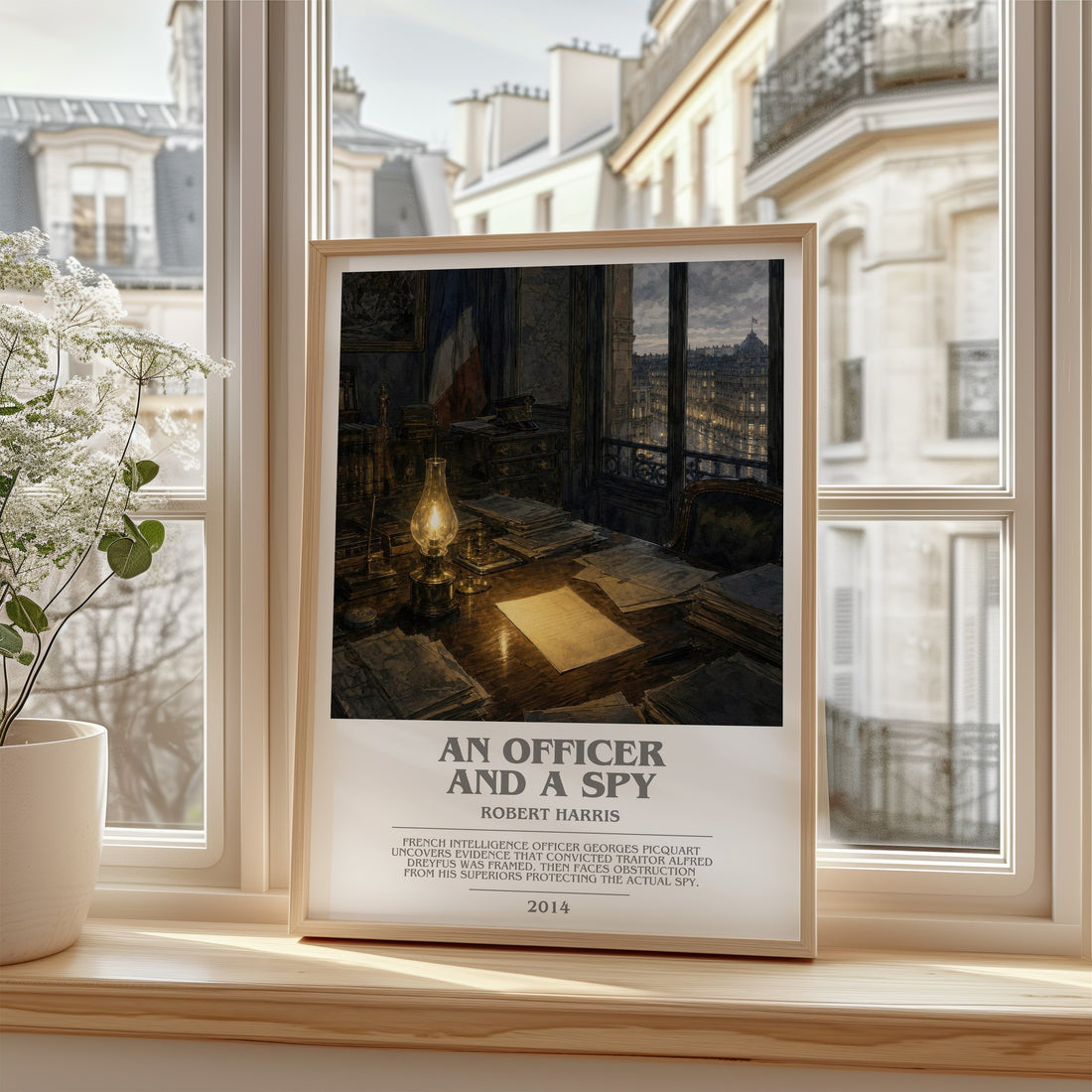 An Officer and a Spy bookish poster colour and style options – Robert Harris book art (mockup)