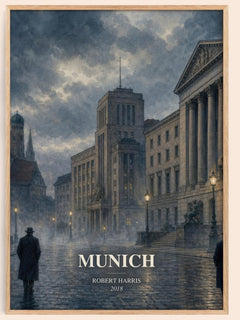Munich watercolour book poster by Robert Harris – framed literary art print