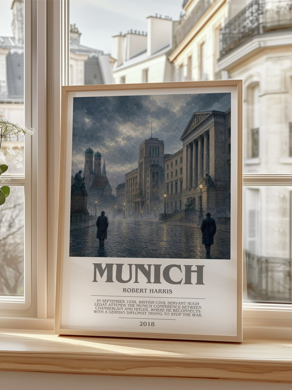 Munich bookish poster colour and style options – Robert Harris book art
