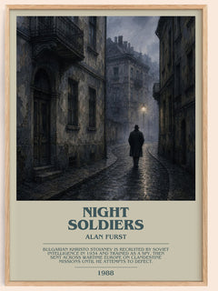 Night Soldiers bookish book poster by Alan Furst – framed literary art print