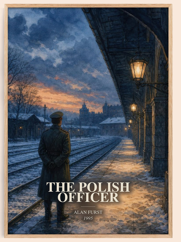 The Polish Officer watercolour book poster by Alan Furst – framed literary art print