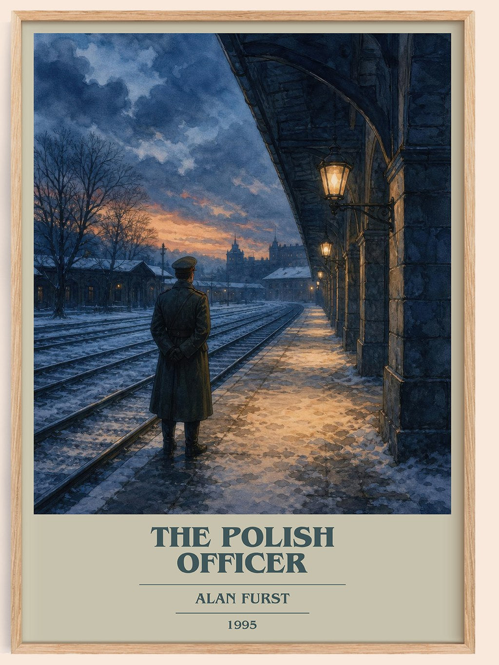 The Polish Officer book cover book poster by Alan Furst – framed literary art print