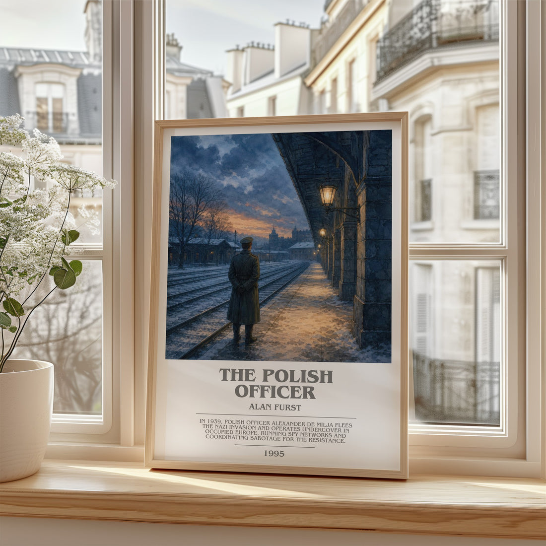 The Polish Officer bookish poster colour and style options – Alan Furst book art