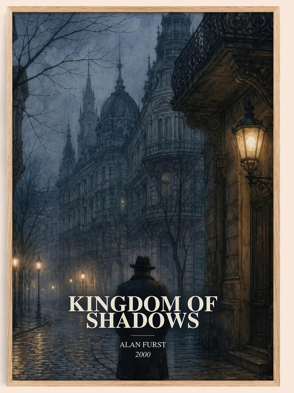 Kingdom of Shadows watercolour book poster by Alan Furst – framed literary art print