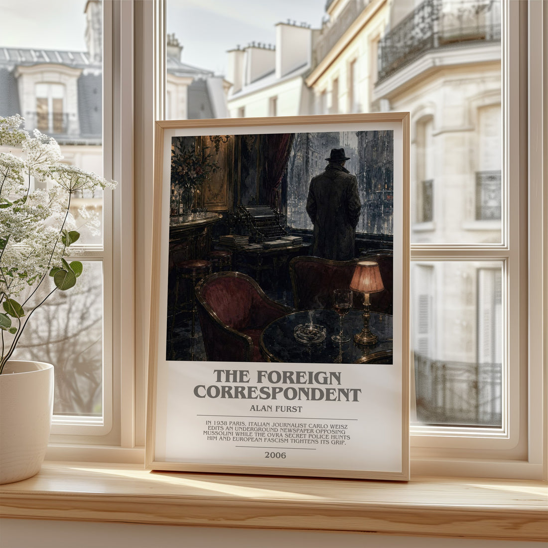 The Foreign Correspondent bookish poster colour and style options – Alan Furst book art