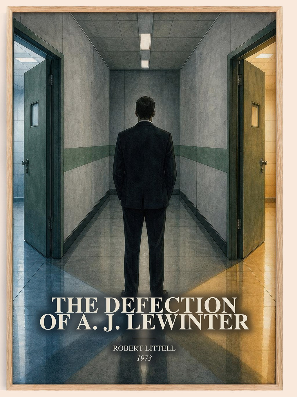 The Defection of A. J. Lewinter watercolour book poster by Robert Littell – framed literary art print