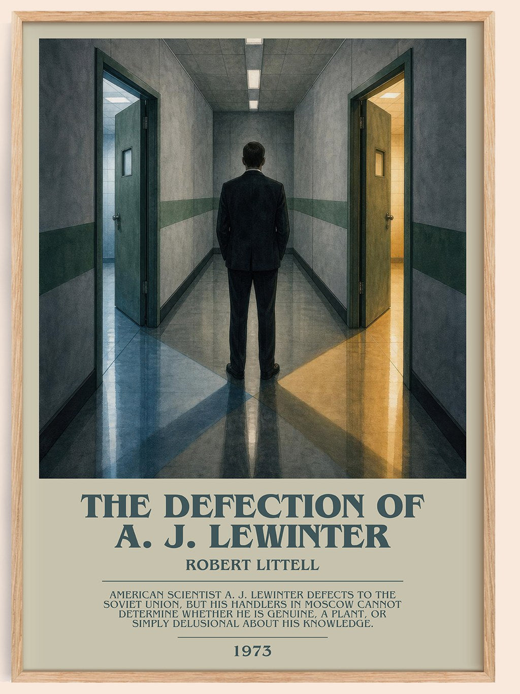 The Defection of A. J. Lewinter bookish book poster by Robert Littell – framed literary art print