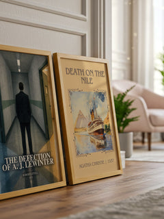 The Defection of A. J. Lewinter watercolour print framed by window – literary home decor