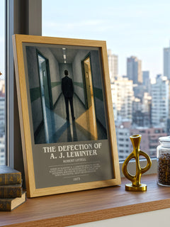 The Defection of A. J. Lewinter bookish print framed by window – literary home decor