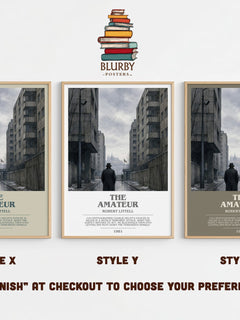 The Amateur bookish print in frame leaning in hallway – thriller wall art