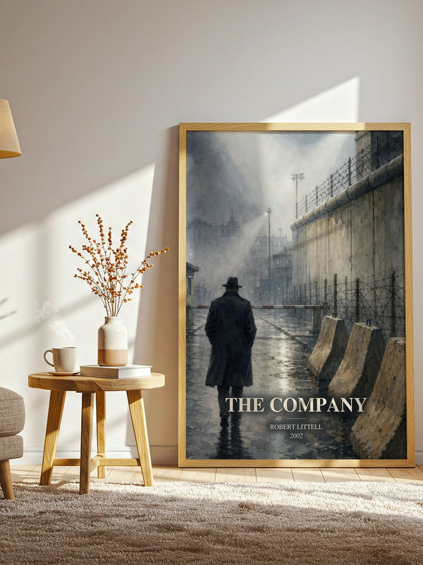 The Company watercolour print in frame leaning in hallway – thriller wall art