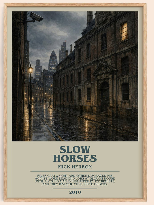 Slow Horses bookish book poster by Mick Herron – framed literary art print