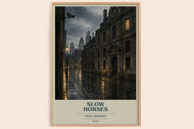 Slow Horses Book Cover Poster by Mick Herron (Modern Minimalist style)