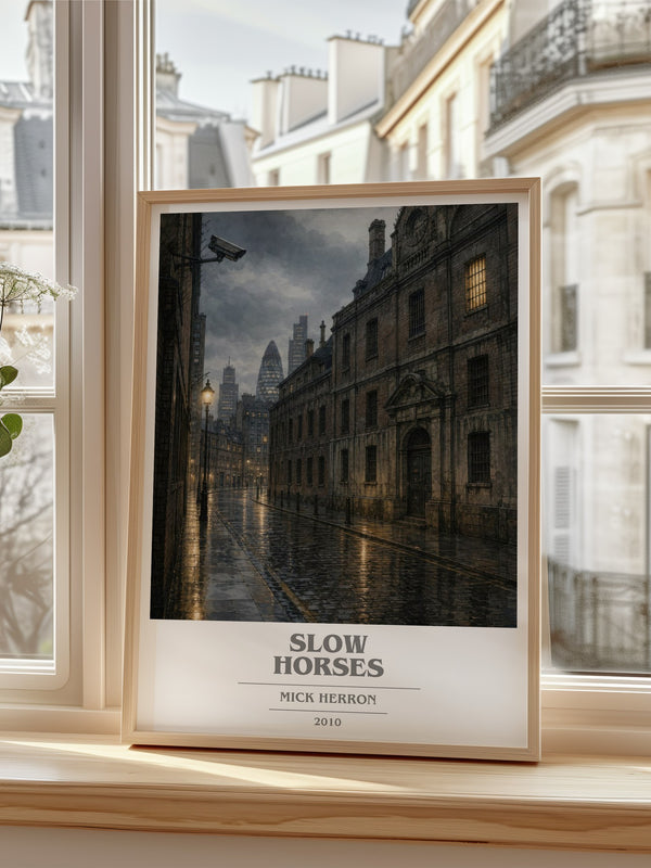 Slow Horses book cover poster colour and style options – Mick Herron book art