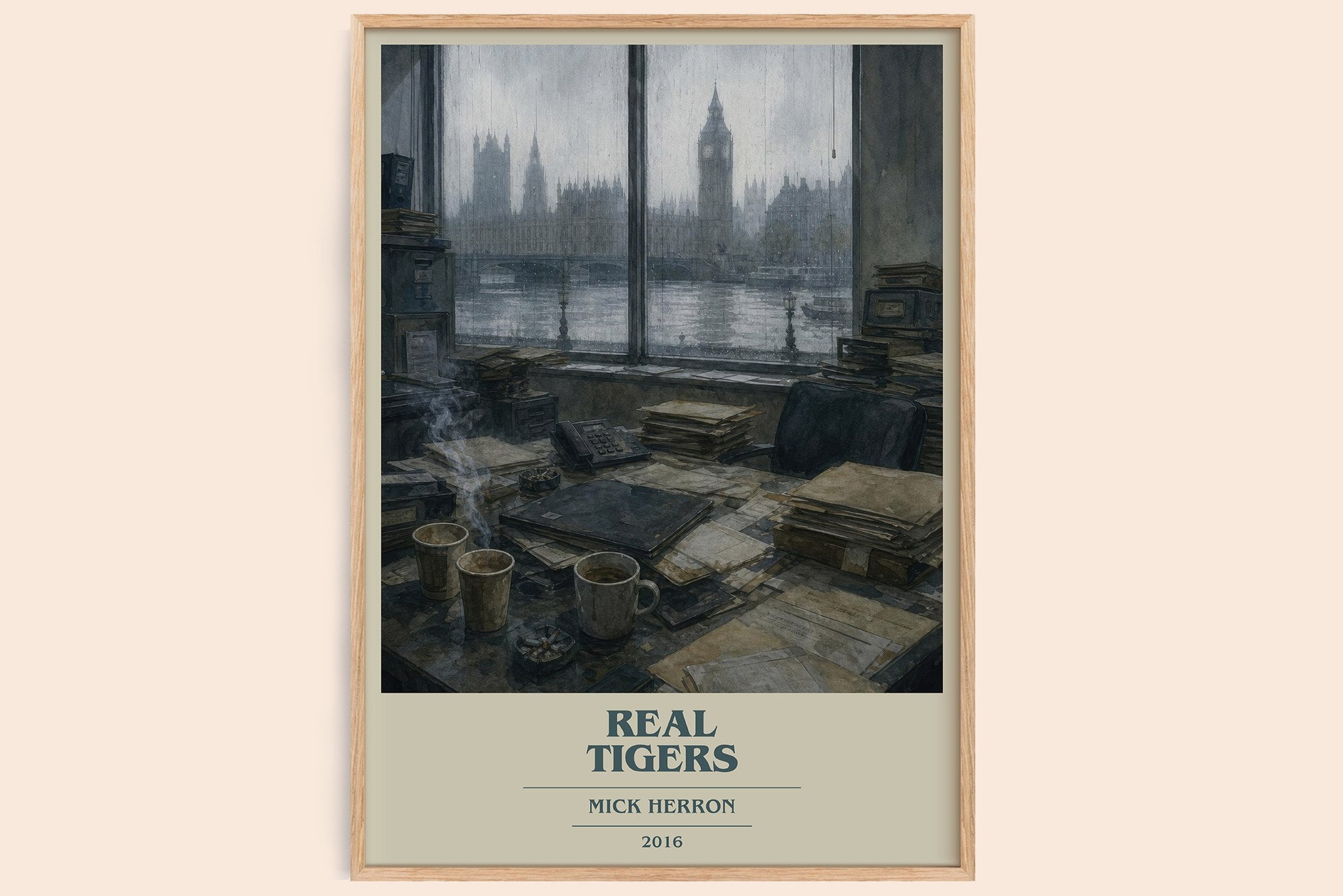 Real Tigers Book Cover Poster by Mick Herron