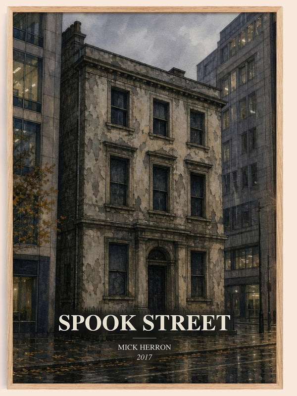 Spook Street watercolour book poster by Mick Herron – framed literary art print