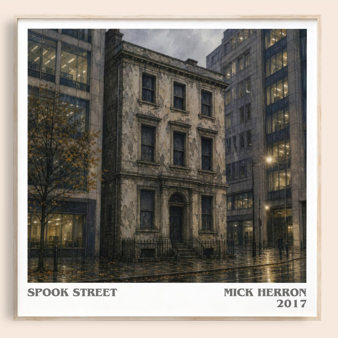 Spook Street literary book poster by Mick Herron – framed literary art print