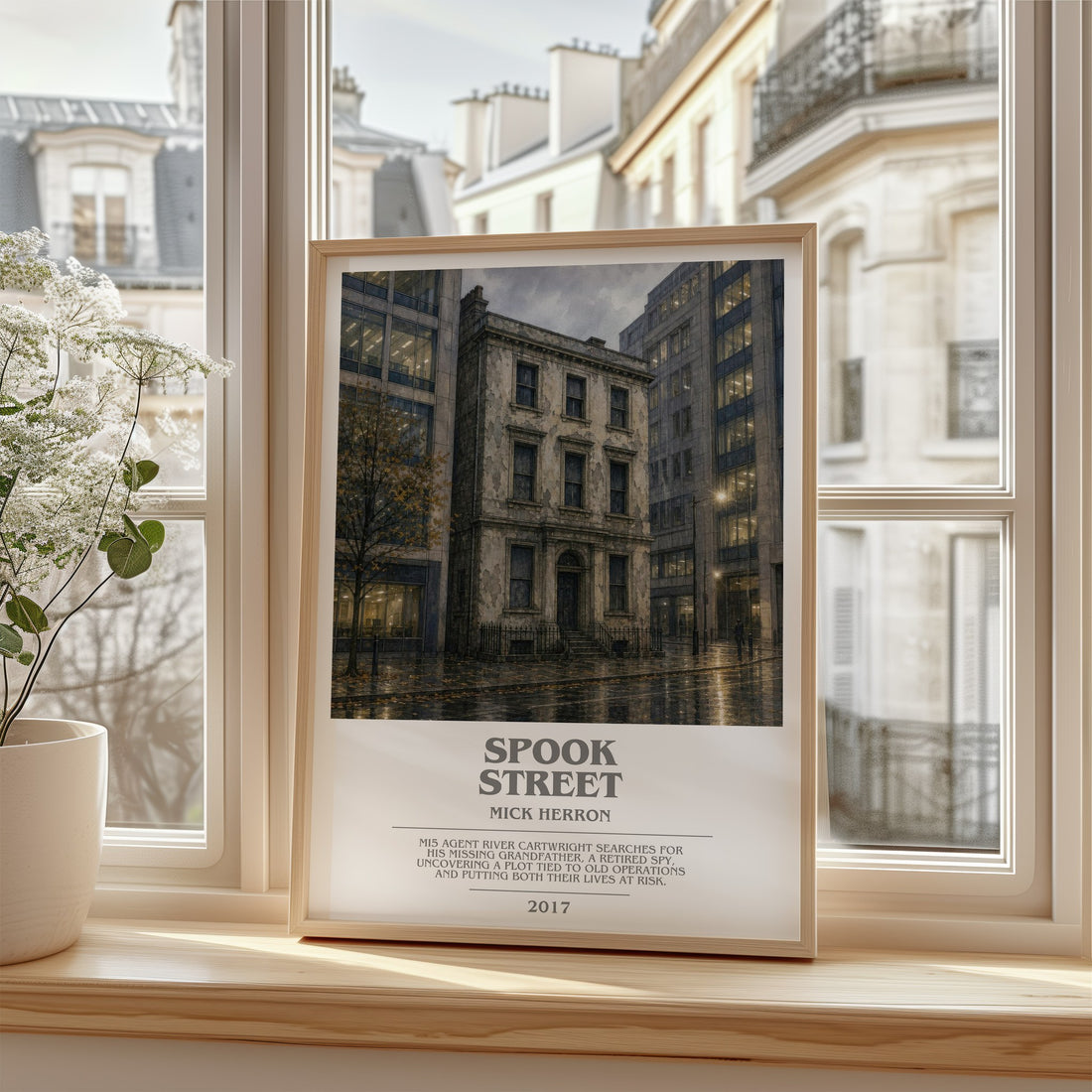 Spook Street bookish poster colour and style options – Mick Herron book art (mockup)