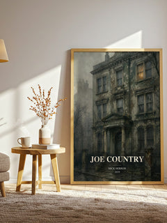 Joe Country watercolour print in frame leaning in hallway – thriller wall art