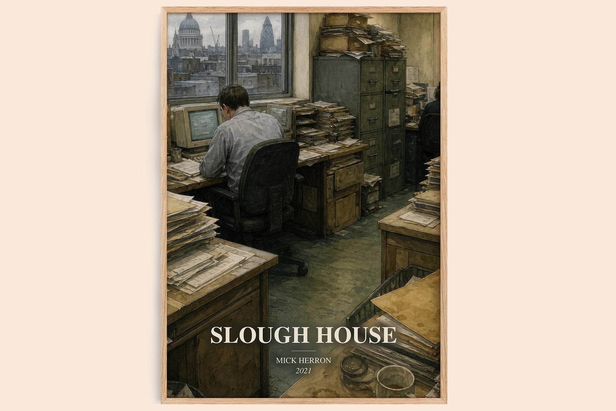 Slough House Book Watercolour Illustration by Mick Herron