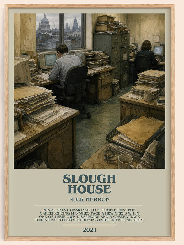 Slough House bookish book poster by Mick Herron – framed literary art print