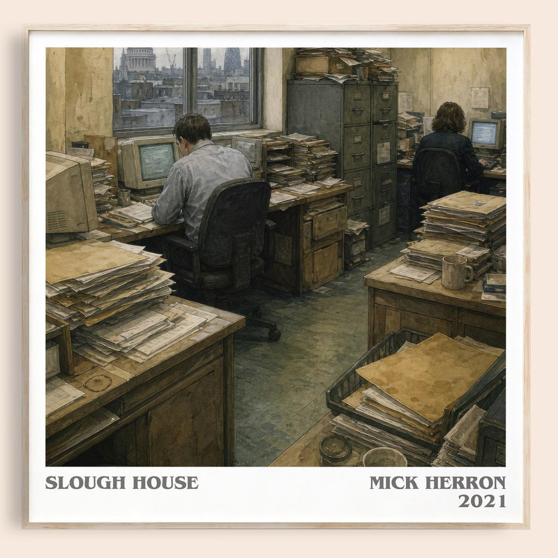 Slough House literary book poster by Mick Herron – framed literary art print